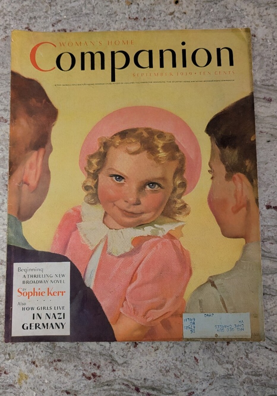 Woman’s Home Companion Magazine Sept. 1939 Issue READ 10 Cents Girls Germany